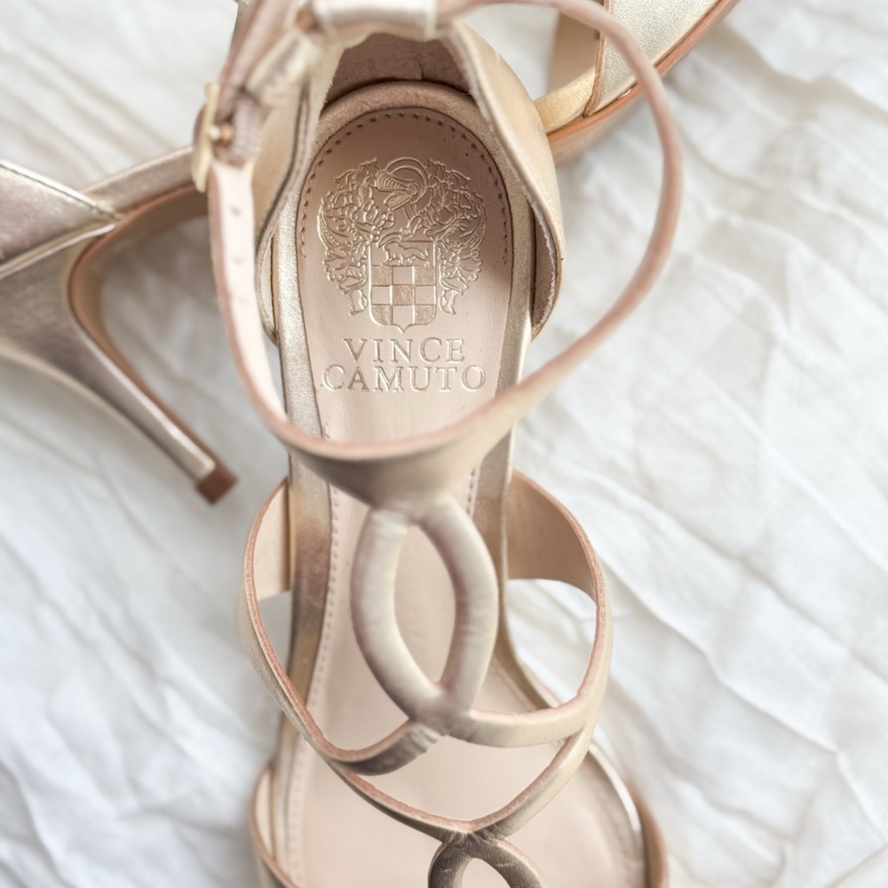 Vince Camuto Gold Strappy Women's Heels